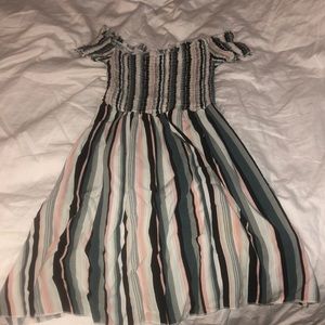 Striped Off Shoulder Dresss